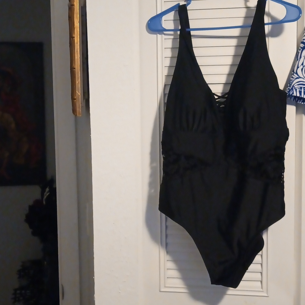 Black one piece swimsuit